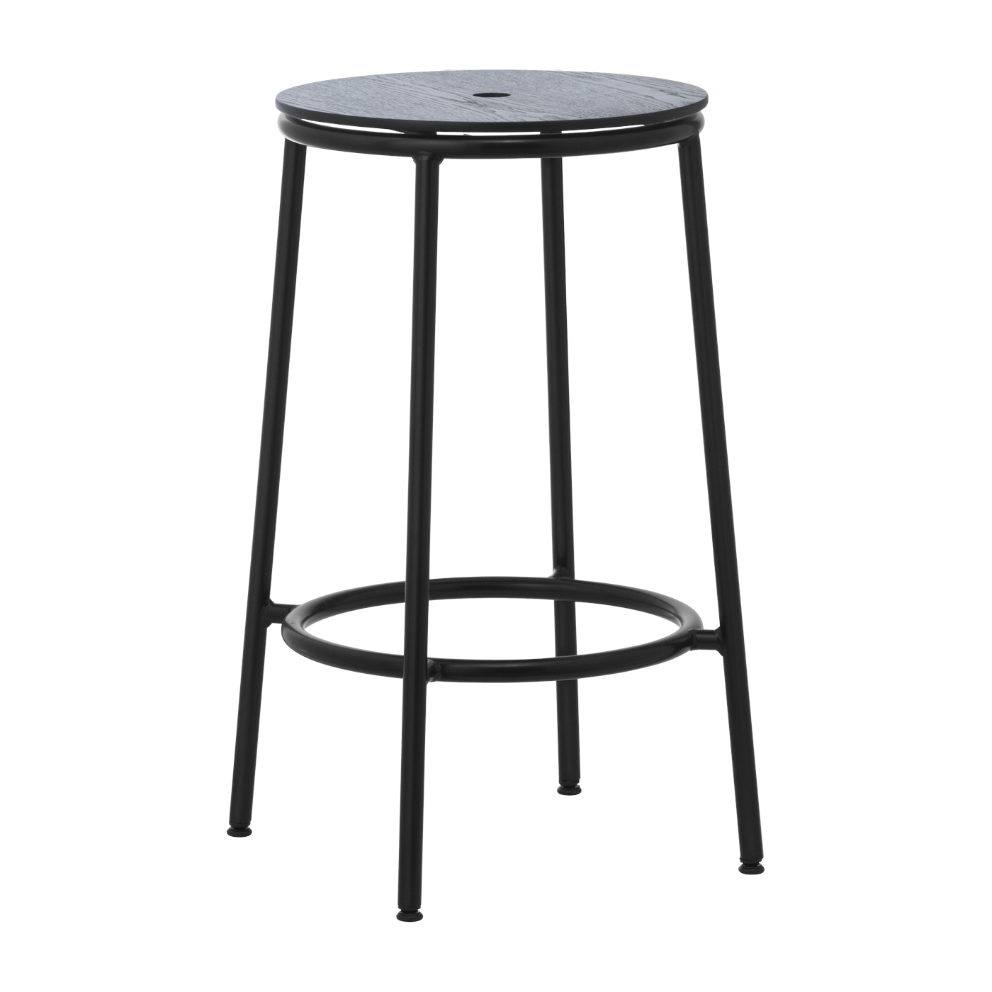 Barhocker aus schwarzer Eiche und schwarzem Stahl 65 cm Circa -. Normann Copenhagen
