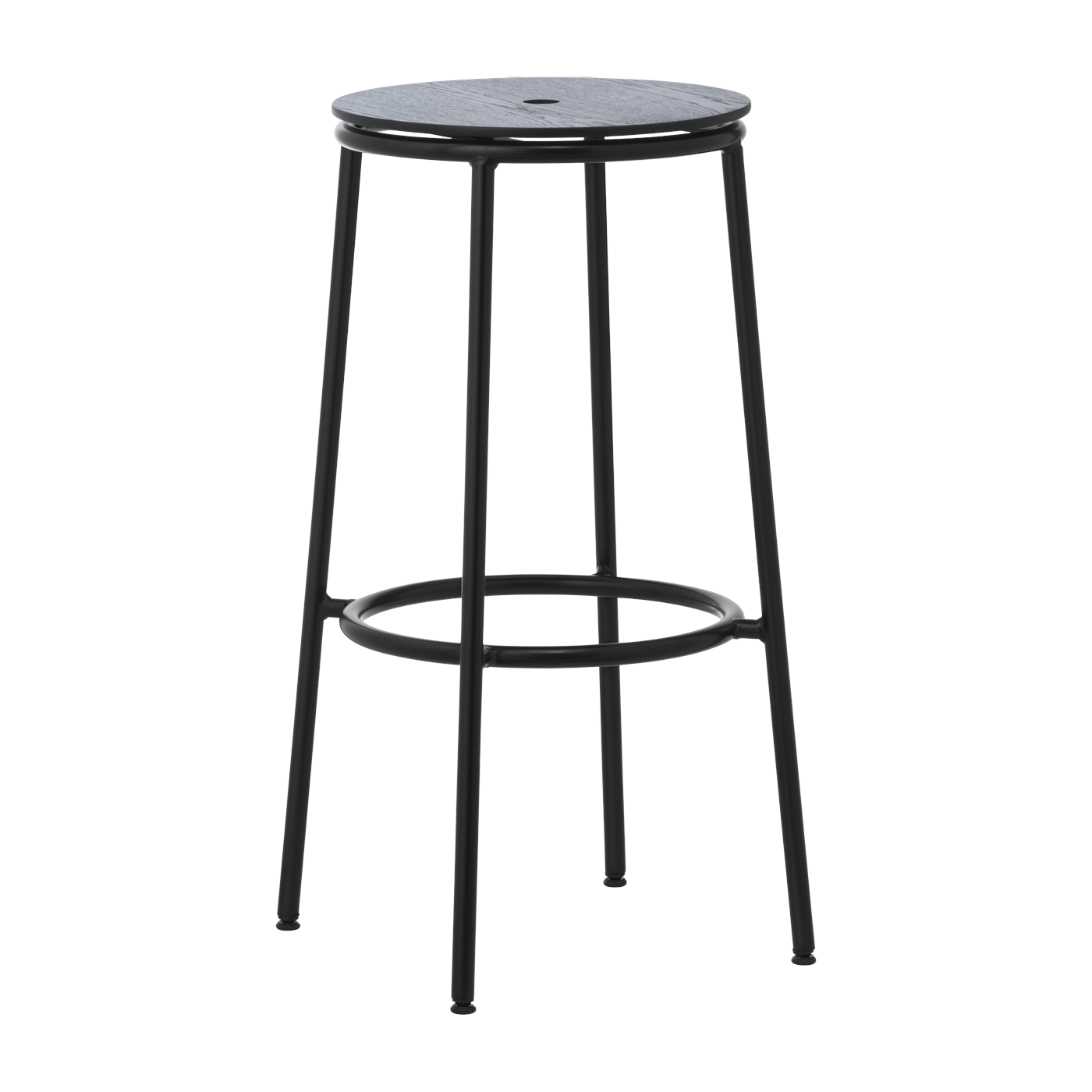 Black oak and steel bar stool 75 cm Circa - Normann Copenhagen