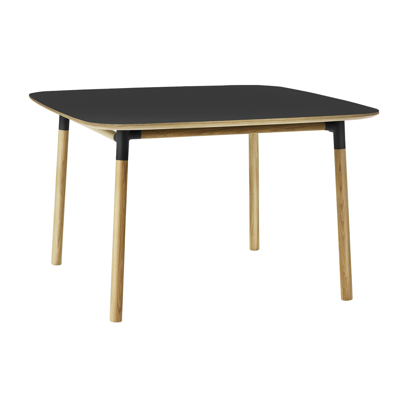 Esstisch aus Eiche und schwarzem Linoleum 120 x 120 cm Form - -. Normann Copenhagen