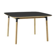 Table à manger carrée en chêne et lino noir 120 x 120 cm Form - Normann Copenhagen