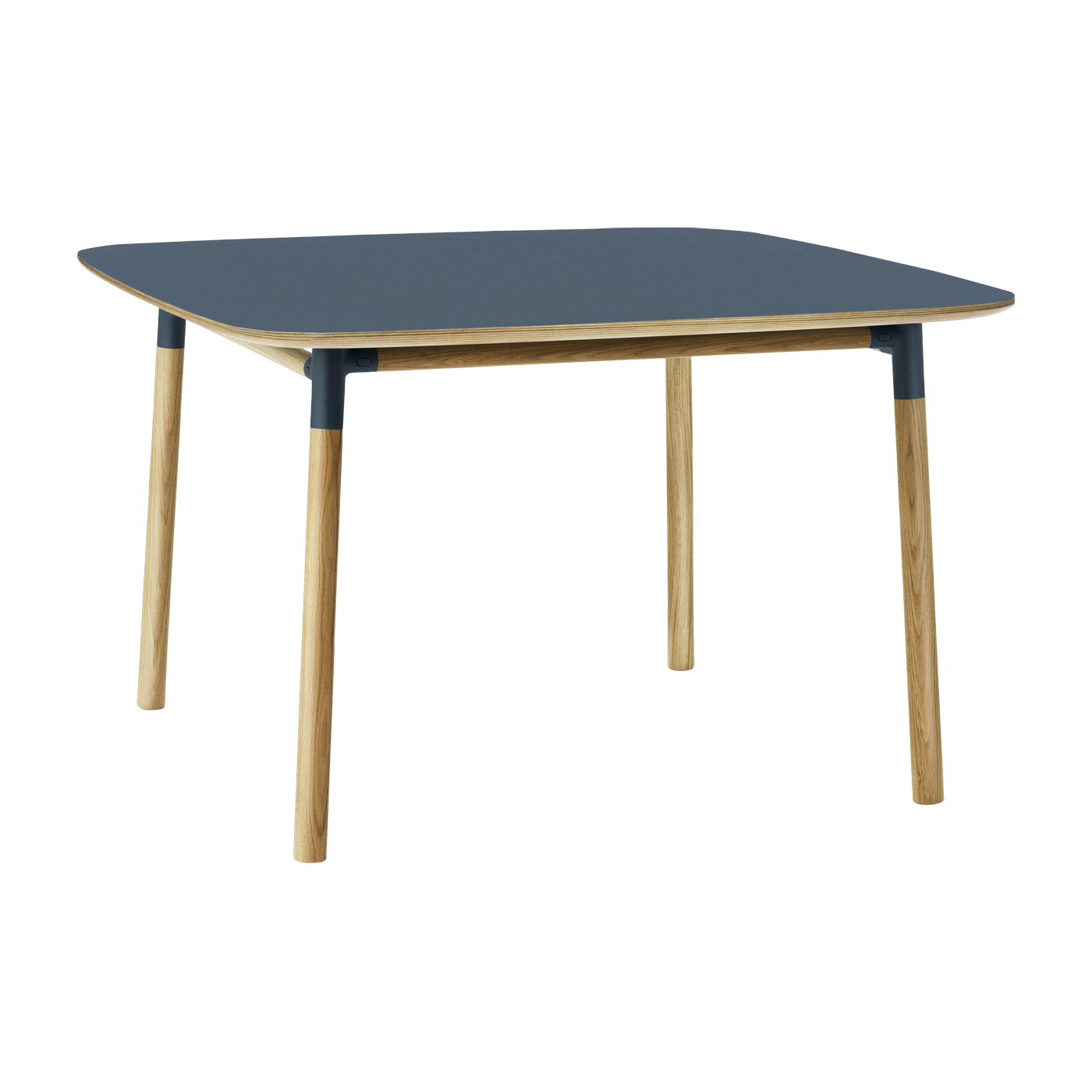 Esstisch aus Eiche und blauem Linoleum 120 x 120 cm Form - -. Normann Copenhagen