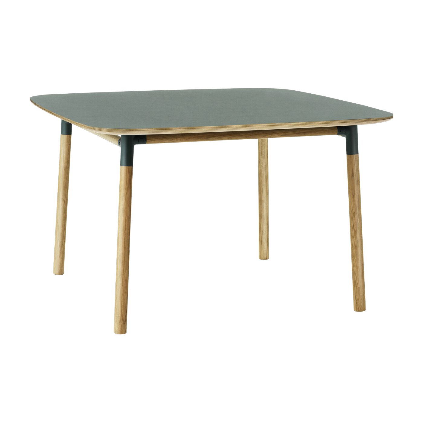 Esstisch aus Eiche und grünem Linoleum 120 x 120 cm Form - - Normann Copenhagen
