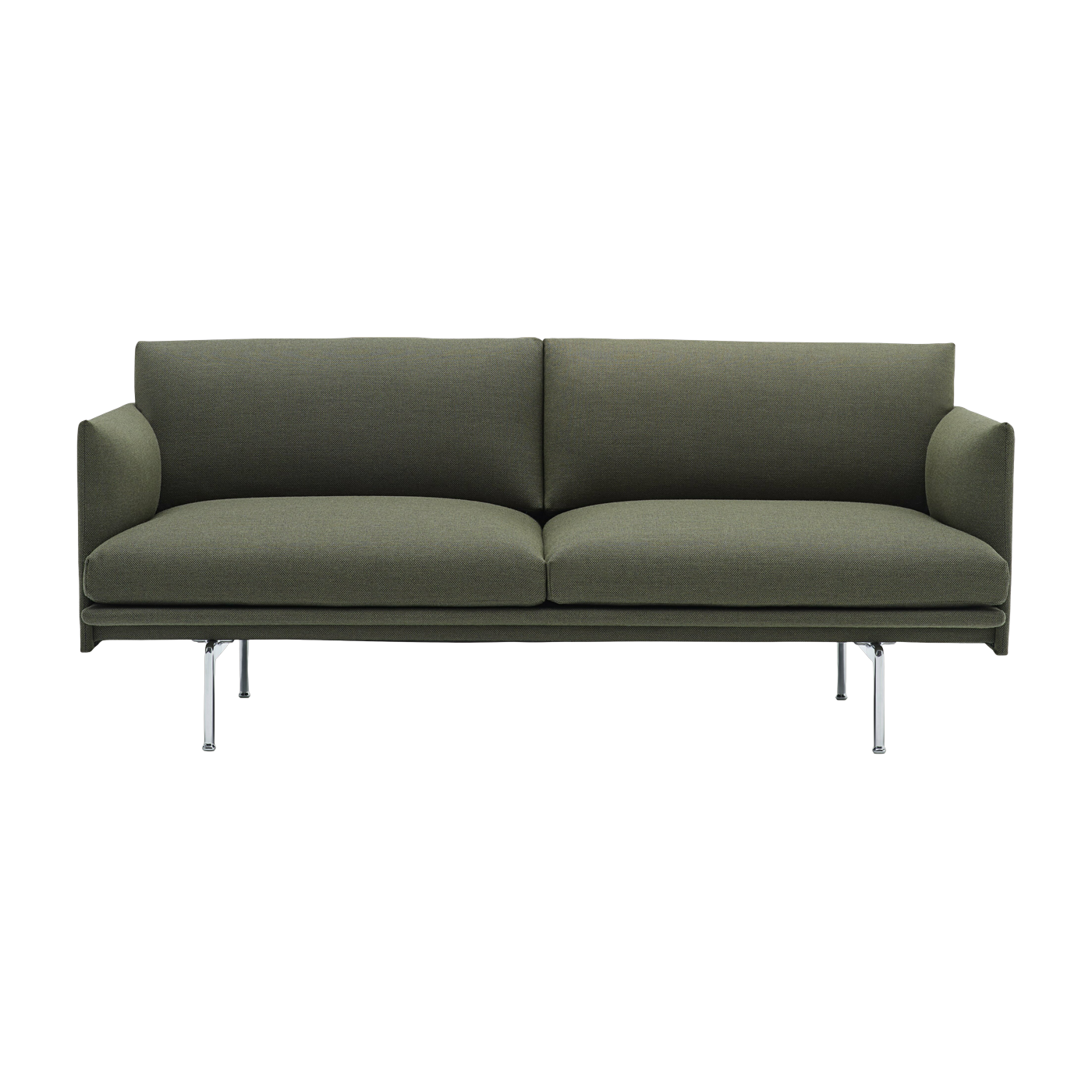 Sofa aus mousse und polierten braunen Aluminiumfüßen 2-Sitzer Outline - -. Muuto