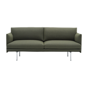 Sofa aus mousse und polierten braunen Aluminiumfüßen 2-Sitzer Outline - -. Muuto