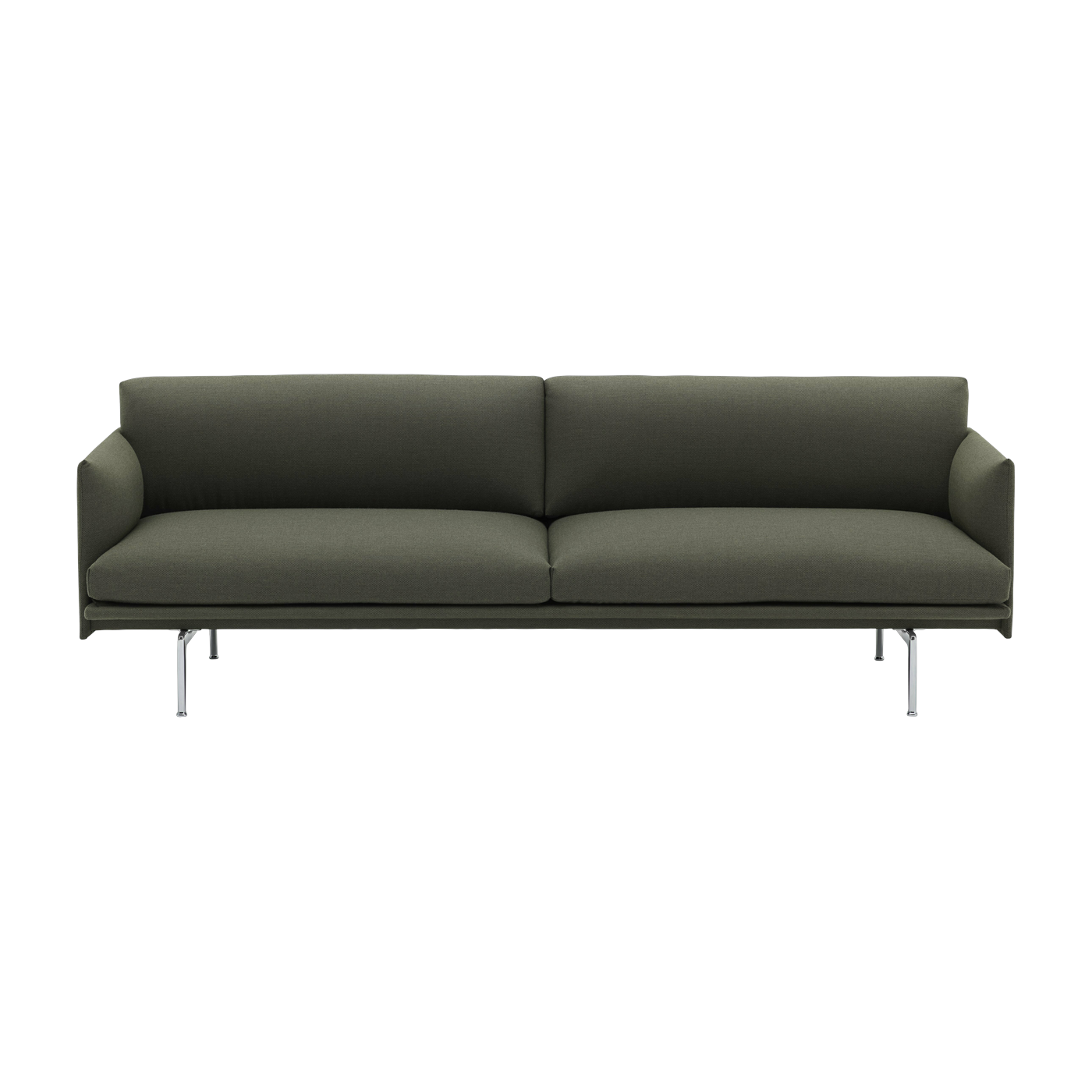 Sofa aus mousse polierten braunen Aluminiumbeinen 3-Sitzer Outline - -. Muuto