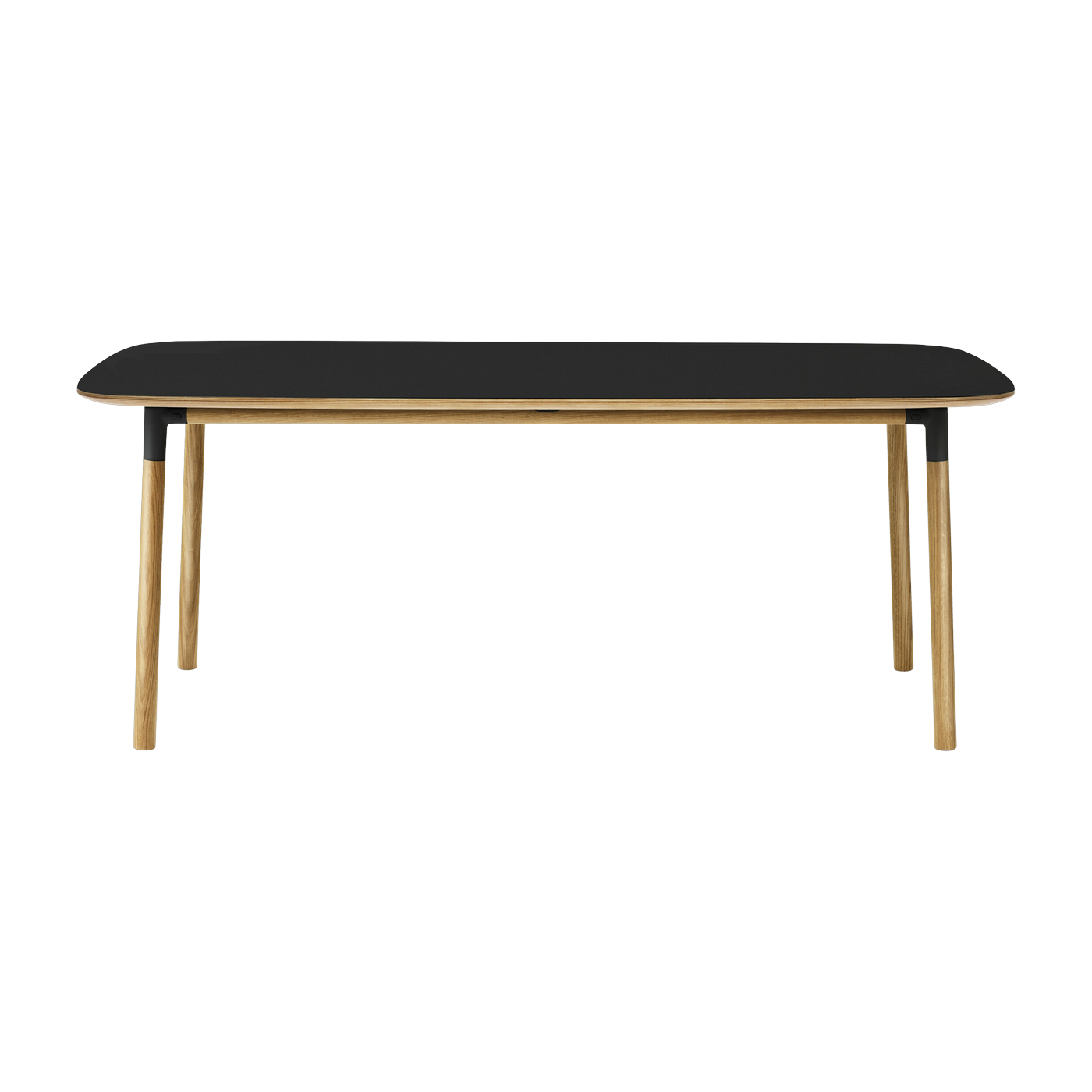 Rechteckiger Esstisch aus Eiche und schwarzem Linoleum 95 x 200 cm Form - -. Normann Copenhagen