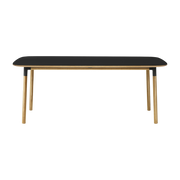 Rectangular dining table in oak and black lino 95 x 200 cm Form - Normann Copenhagen