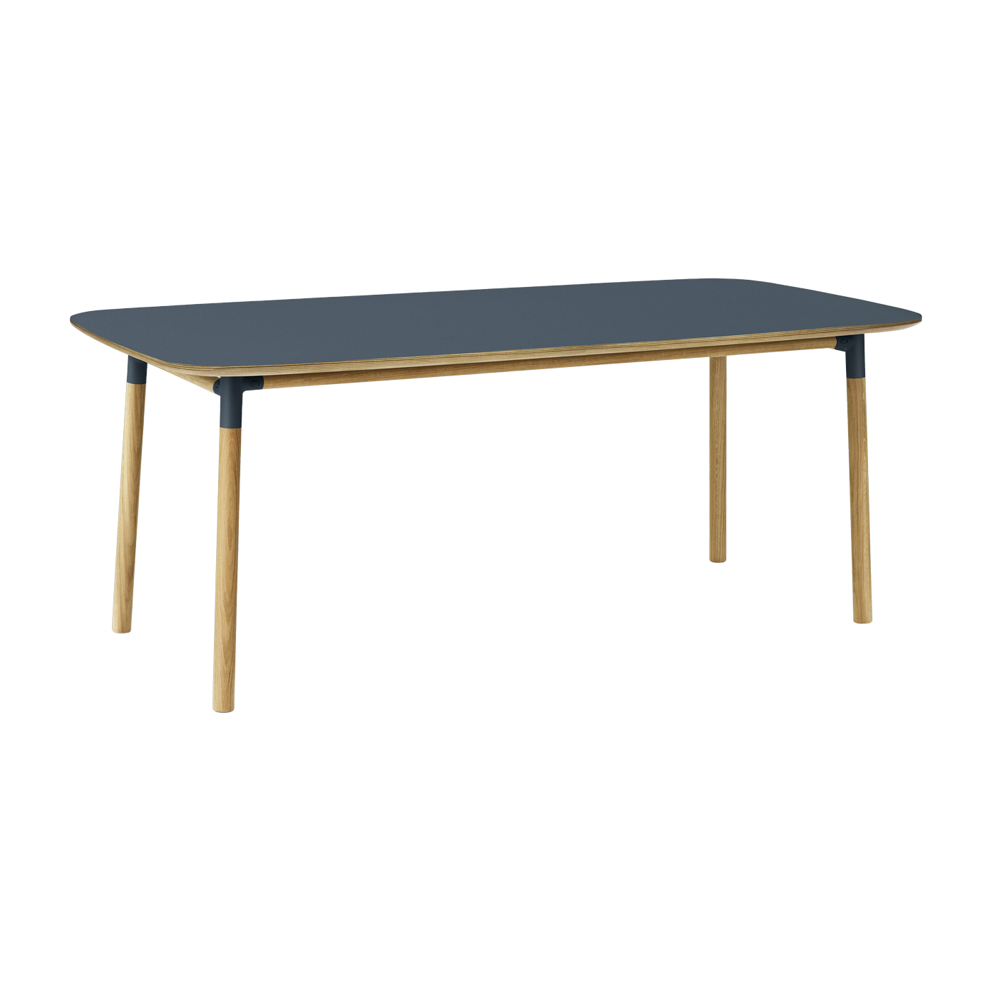 Rechteckiger Esstisch aus Eiche und blauem Linoleum 95 x 200 cm Form - -. Normann Copenhagen