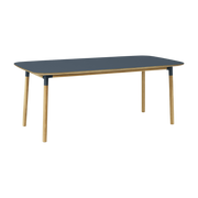 Rectangular dining table in oak and blue lino 95 x 200 cm Form - Normann Copenhagen