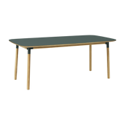 Rectangular dining table in oak and green lino 95 x 200 cm Form - Normann Copenhagen