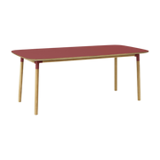 Oak and red lino dining table 95 x 200 cm Form - Normann Copenhagen