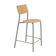 Chaise de bar en chêne et acier gris eucalyptus 65 cm SSD - TIPTOE