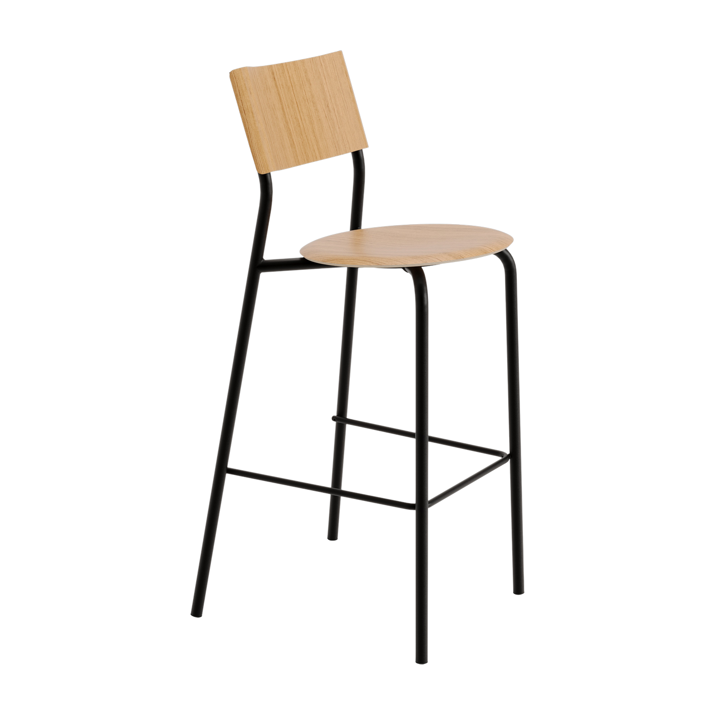 Bar chair in oak and steel black graphite 75 cm SSD - TIPTOE