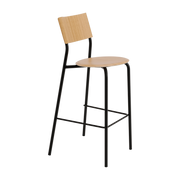 Chaise de bar en chêne et acier noir graphite 75 cm SSD - TIPTOE