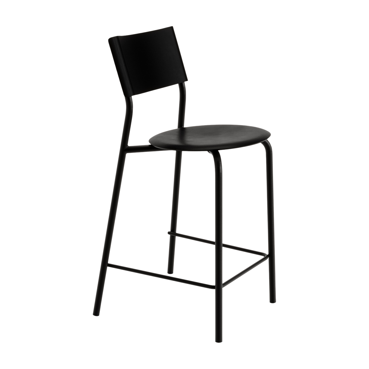 Recycled plastic bar chair black graphite 65 cm SSD - TIPTOE