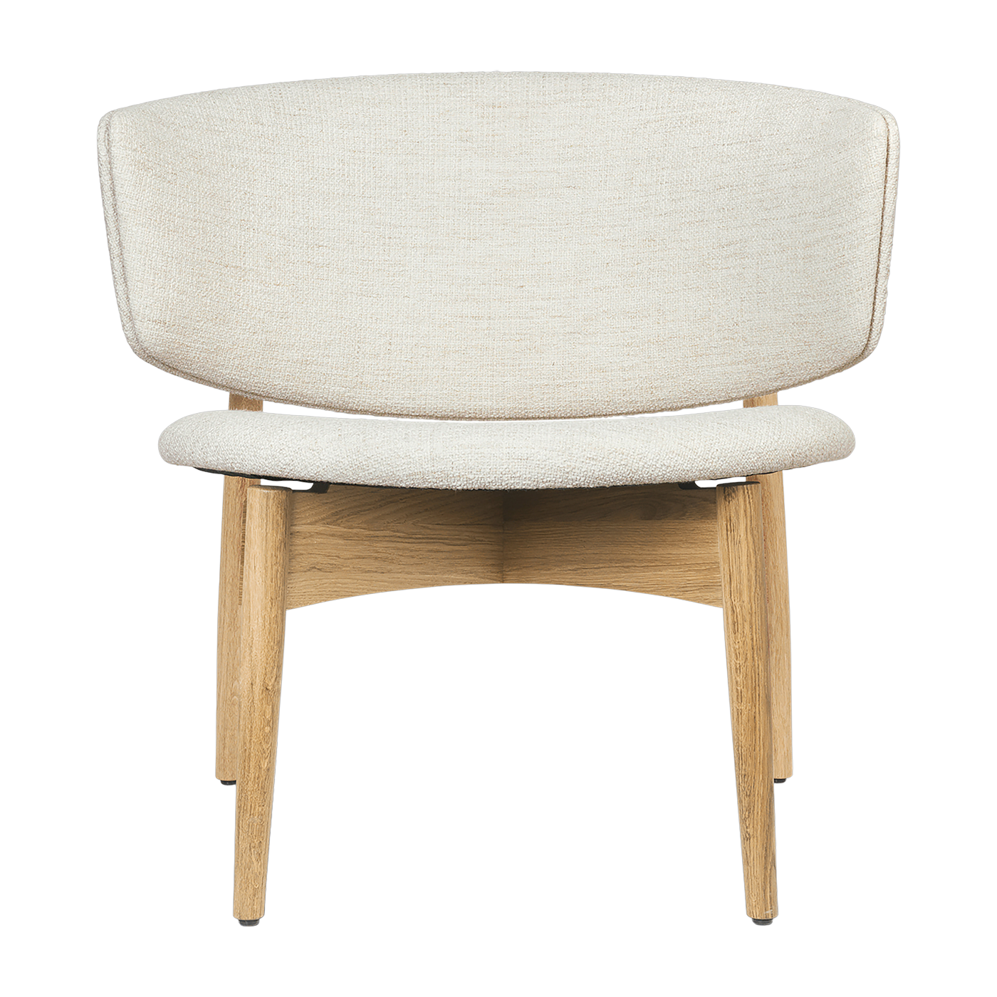 Sedia lounge in rovere massiccio naturale e tessuto loop ecrù Herman - Ferm Living