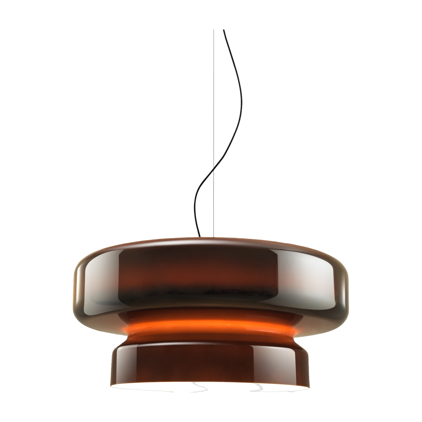 Suspension en polycarbonate orange LED Bohemia - Marset