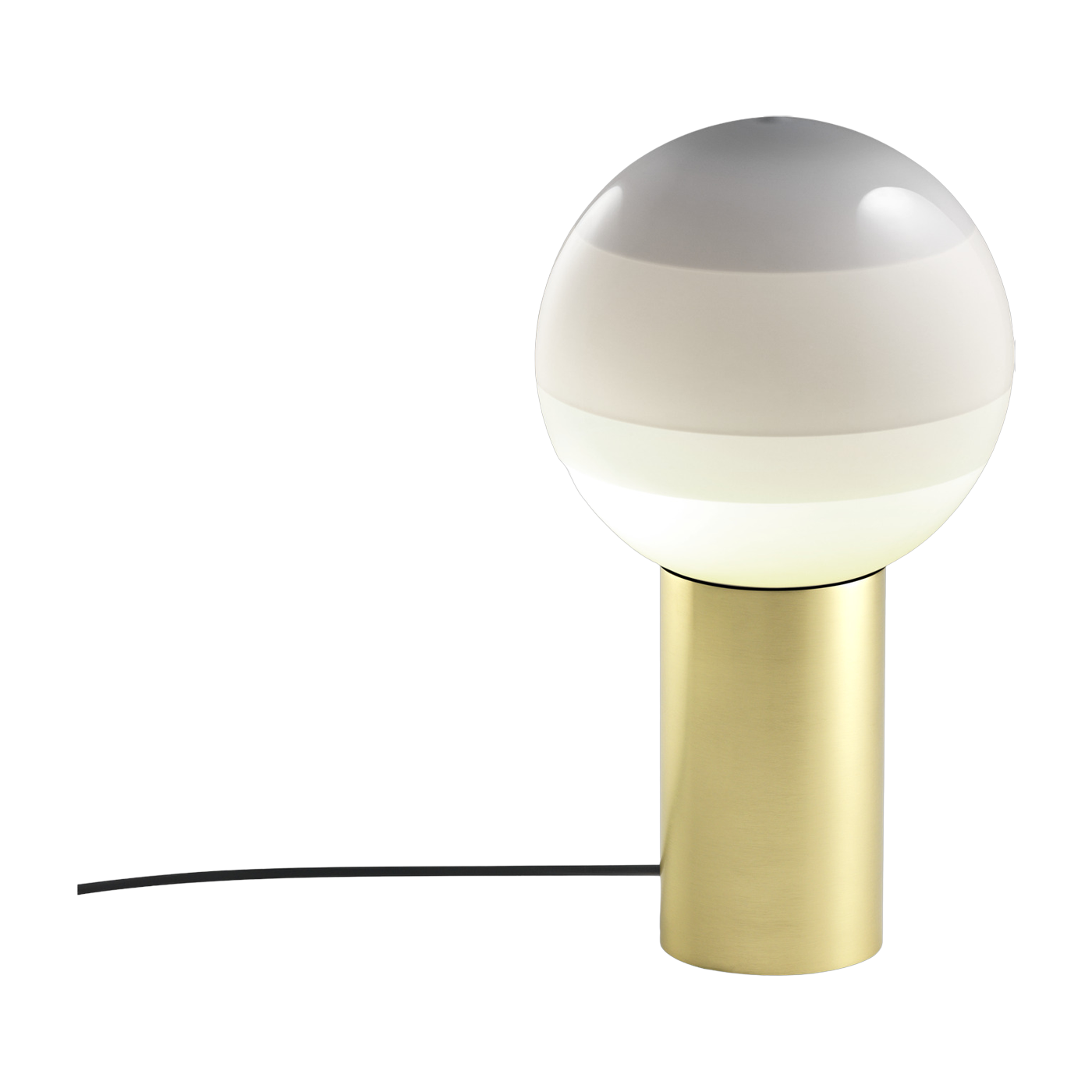 Lámpara de escritorio en metal y vidrio soplado blanco y dorado Dipping - Marset