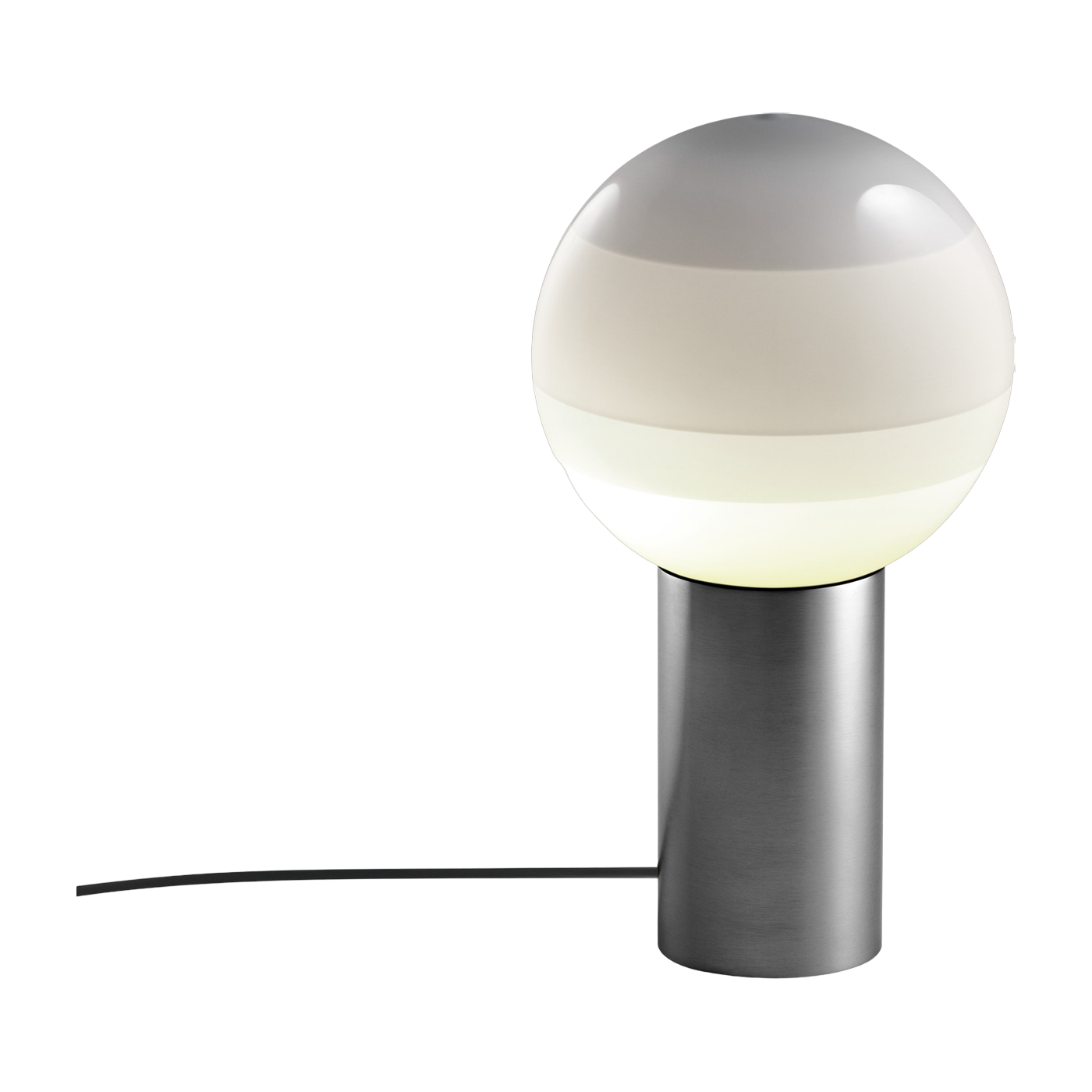 Lámpara de escritorio en metal y vidrio soplado blanco y gris Dipping - Marset