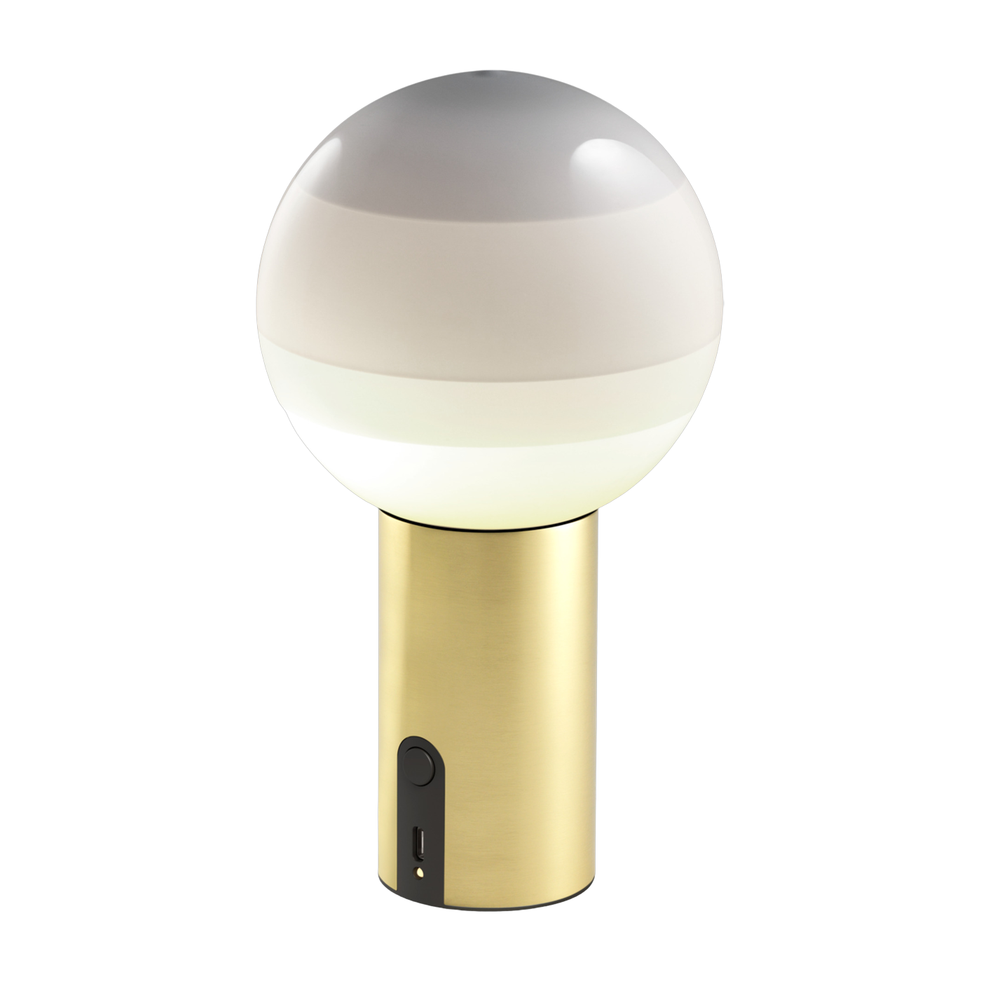 Lámpara portátil de metal y vidrio soplado blanco y dorado Inmersion - Marset