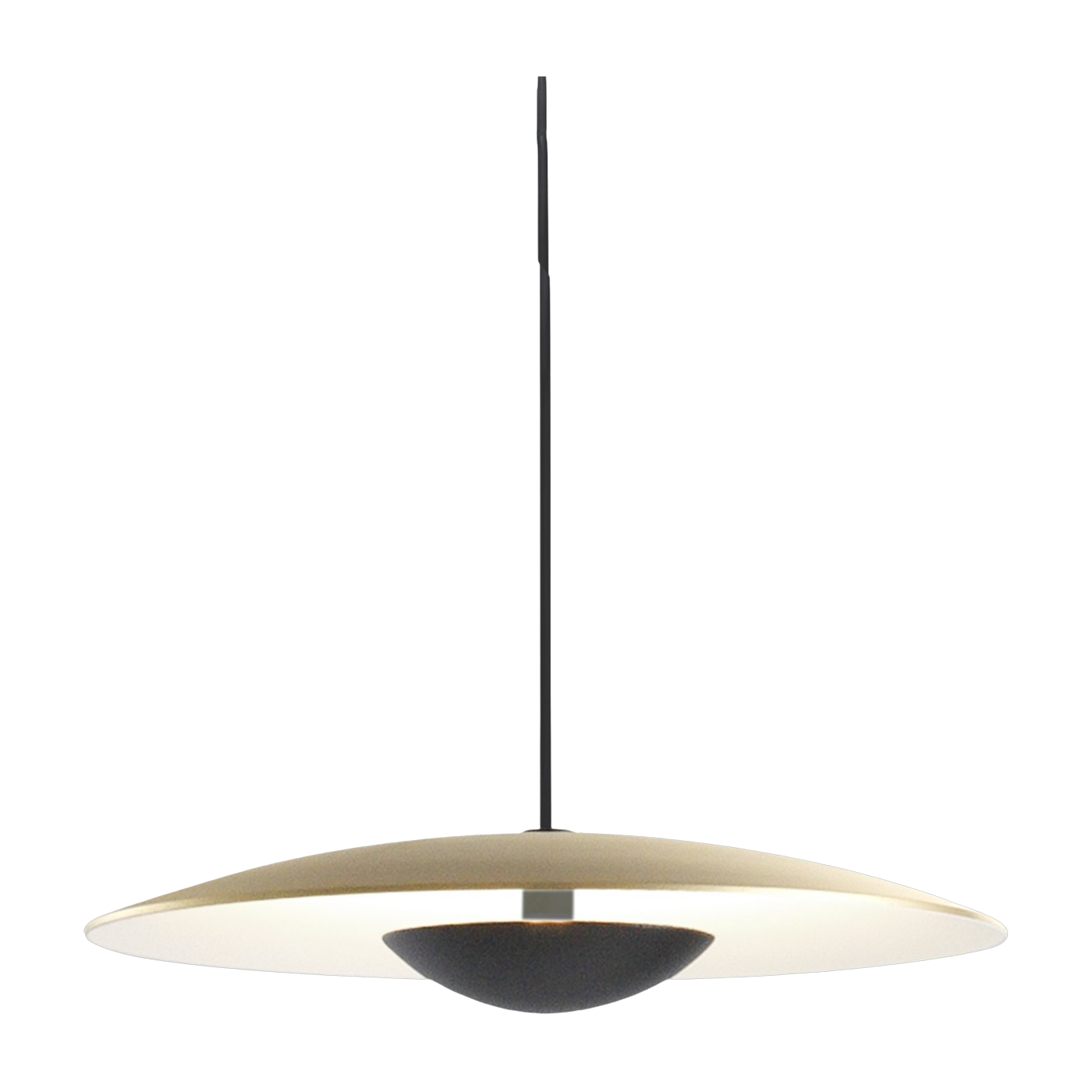 Suspension en métal laiton brossé et aluminium blanc Ginger 60 - Marset