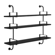 3 Regale aus schwarzer Esche 155 cm Dämon Shelf -. Gubi