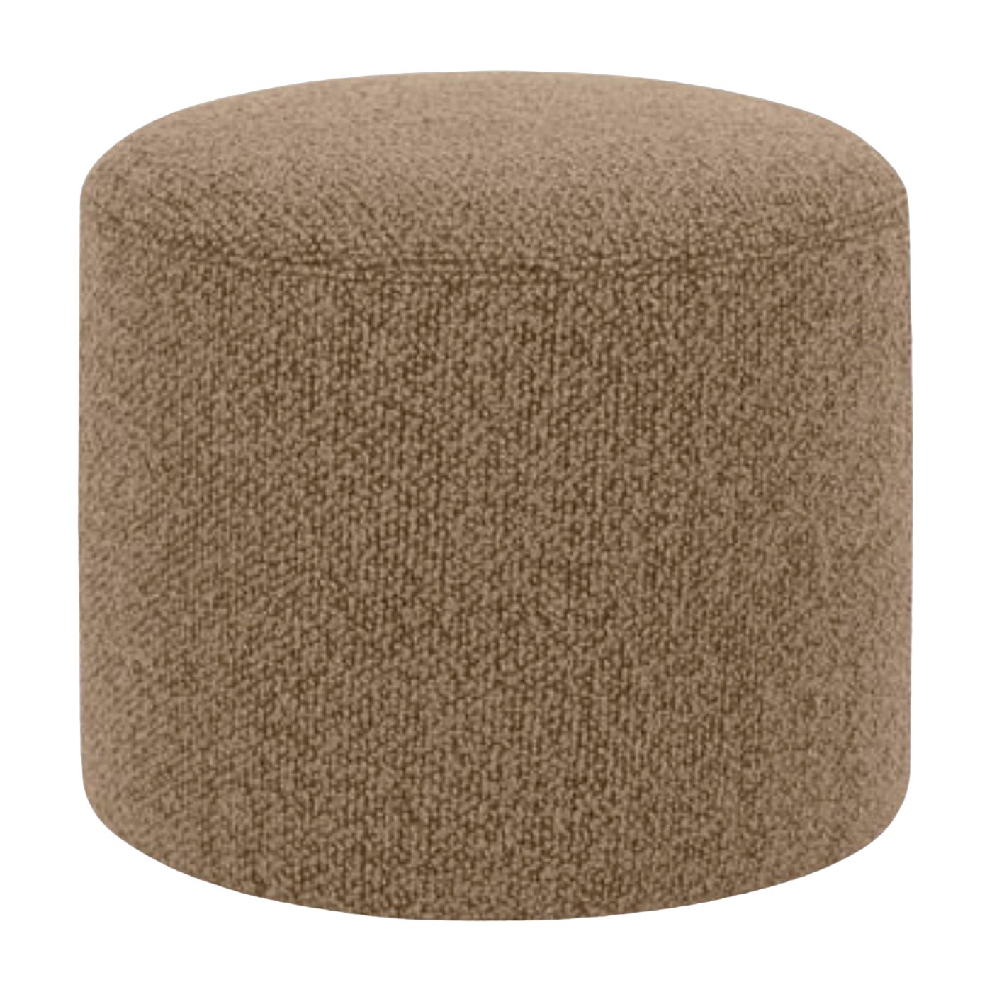 Bon Round Light Brown Wool Ottoman - Hem