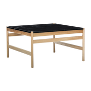 Table basse carrée 80x80 cm marbre noir et bois Raw - Hübsch