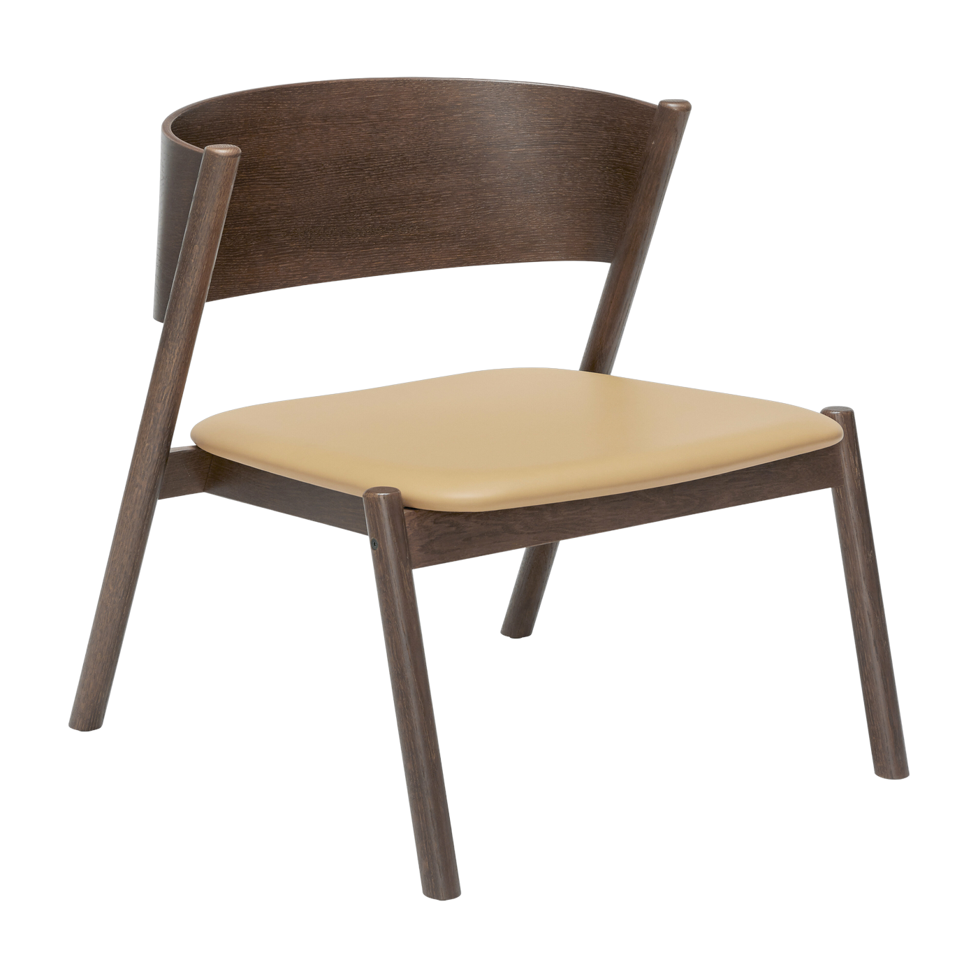 Sedia da salotto Oblique Seduta marrone scuro - Hübsch