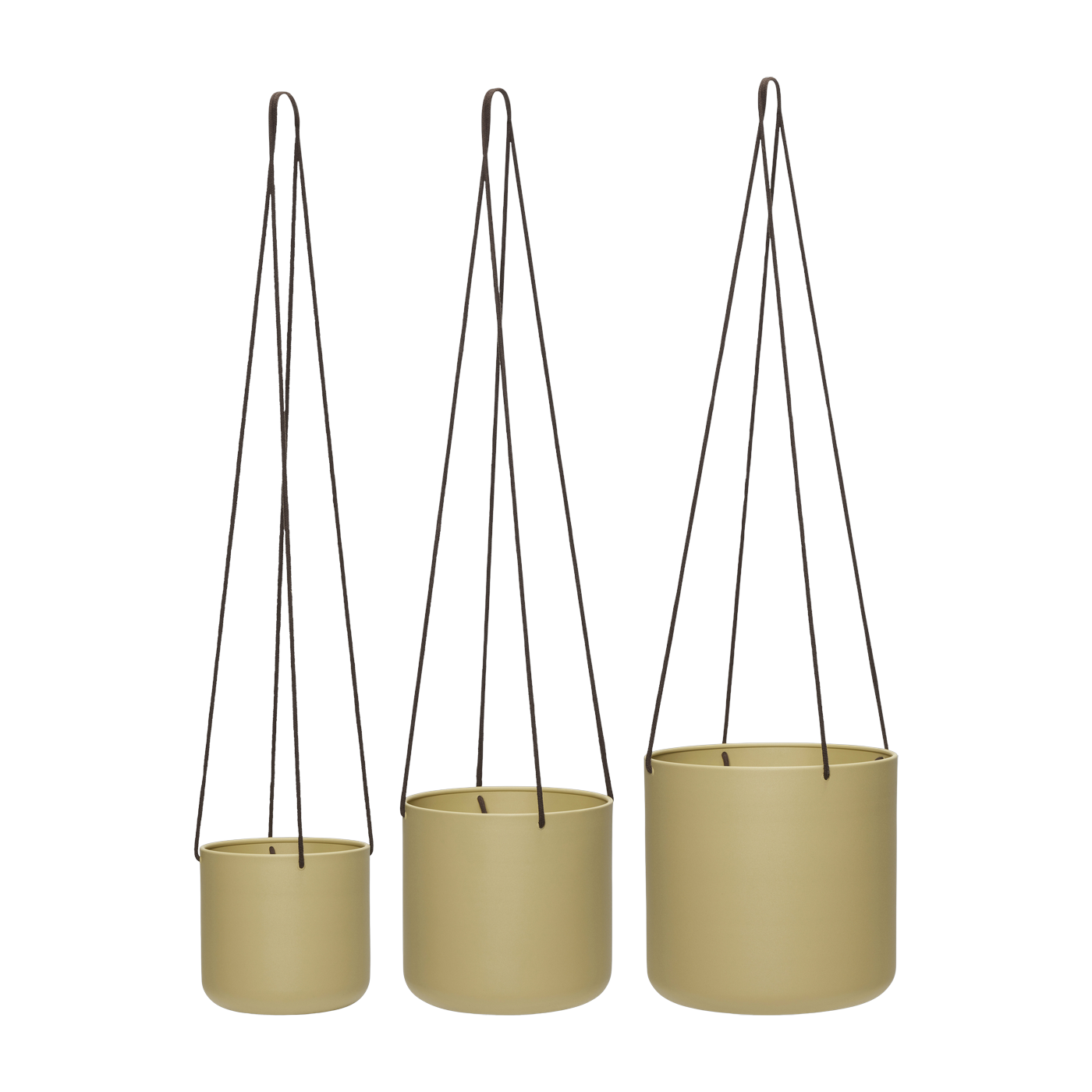 Bloom Hängende Töpfe Groß Beige (3er Set) - Hübsch