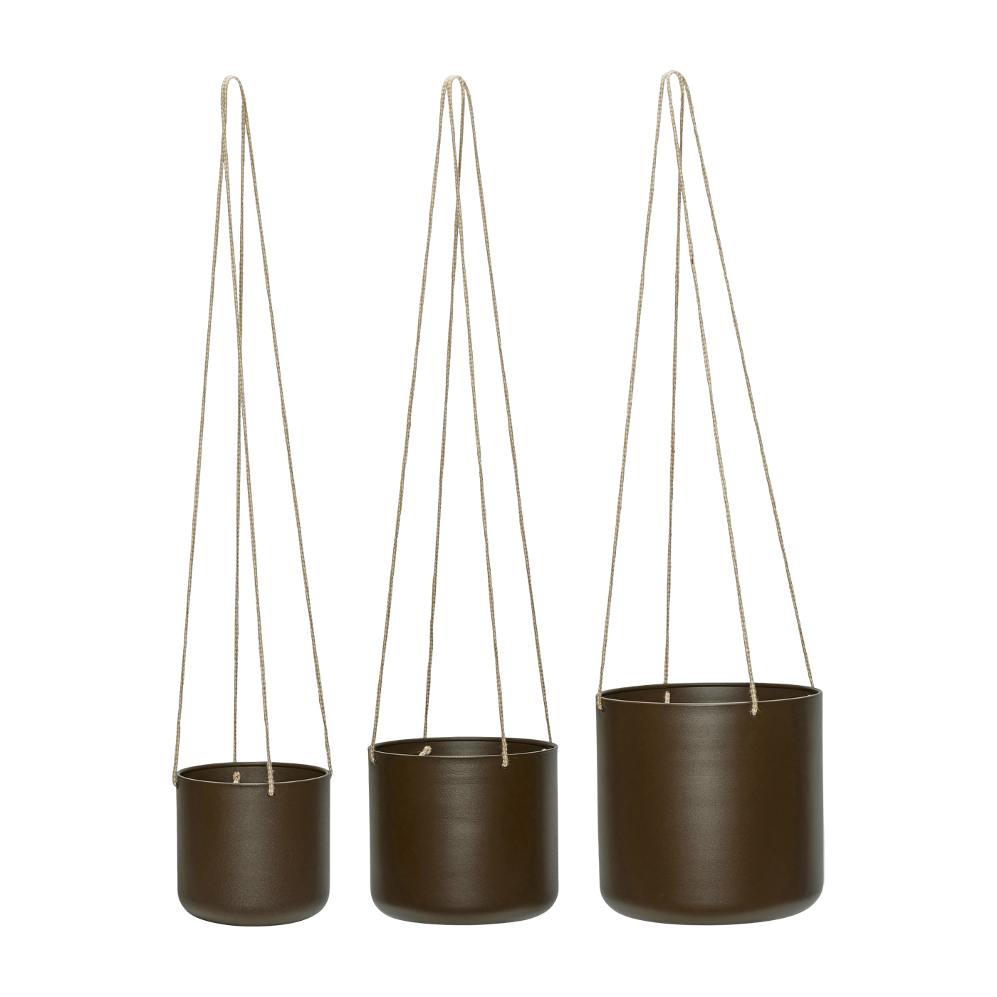Bloom Hängende Töpfe Groß Braun (3er Set) - Hübsch