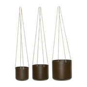 Vaso sospeso Bloom grande marrone (set di 3) - Hübsch