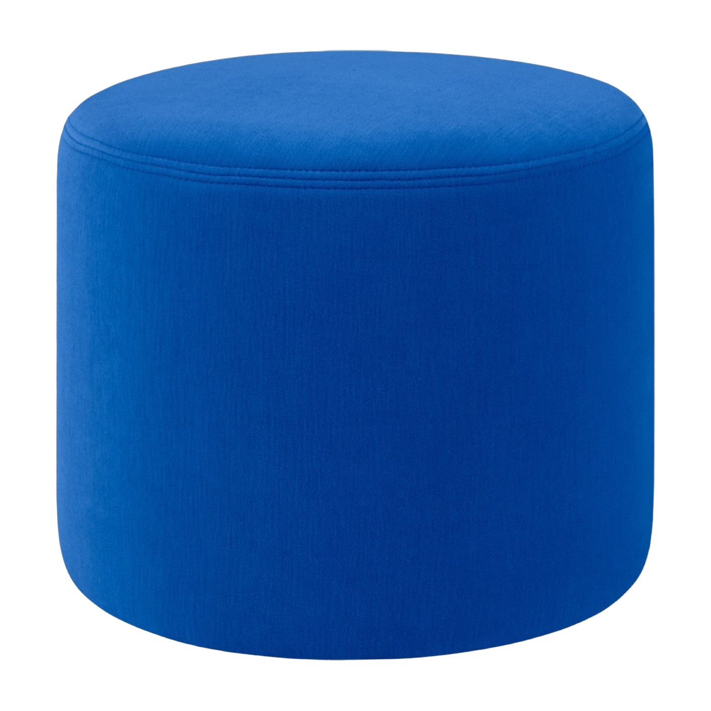 Bon Round Wool Ottoman - Blue Hem