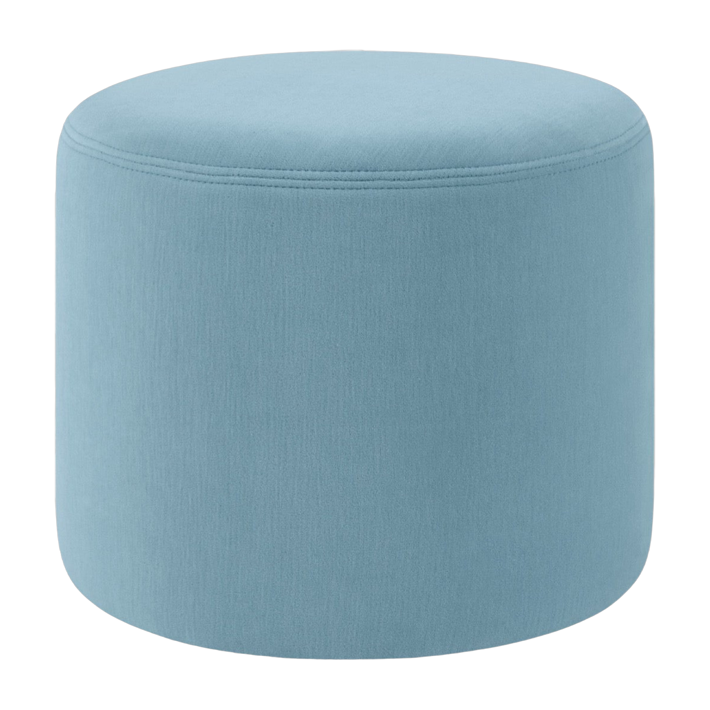 Bon Round Blue Wool Ottoman - Hem