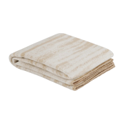Beigefarbenes Wollplaid Glitch Throw -. Hem