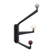 Coat rack with large hooks in metal and colored beech wood Capture SC76 - &tradition