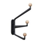 Coat rack with large hooks in metal and beech wood Capture SC76 - &tradition