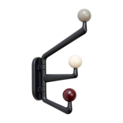 Coat rack with small hooks in metal and colored beech wood Capture SC76 - &tradition