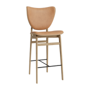Barstuhl aus Natureiche mit Lederpolsterung in Camel 65 cm Elephant -. NORR11