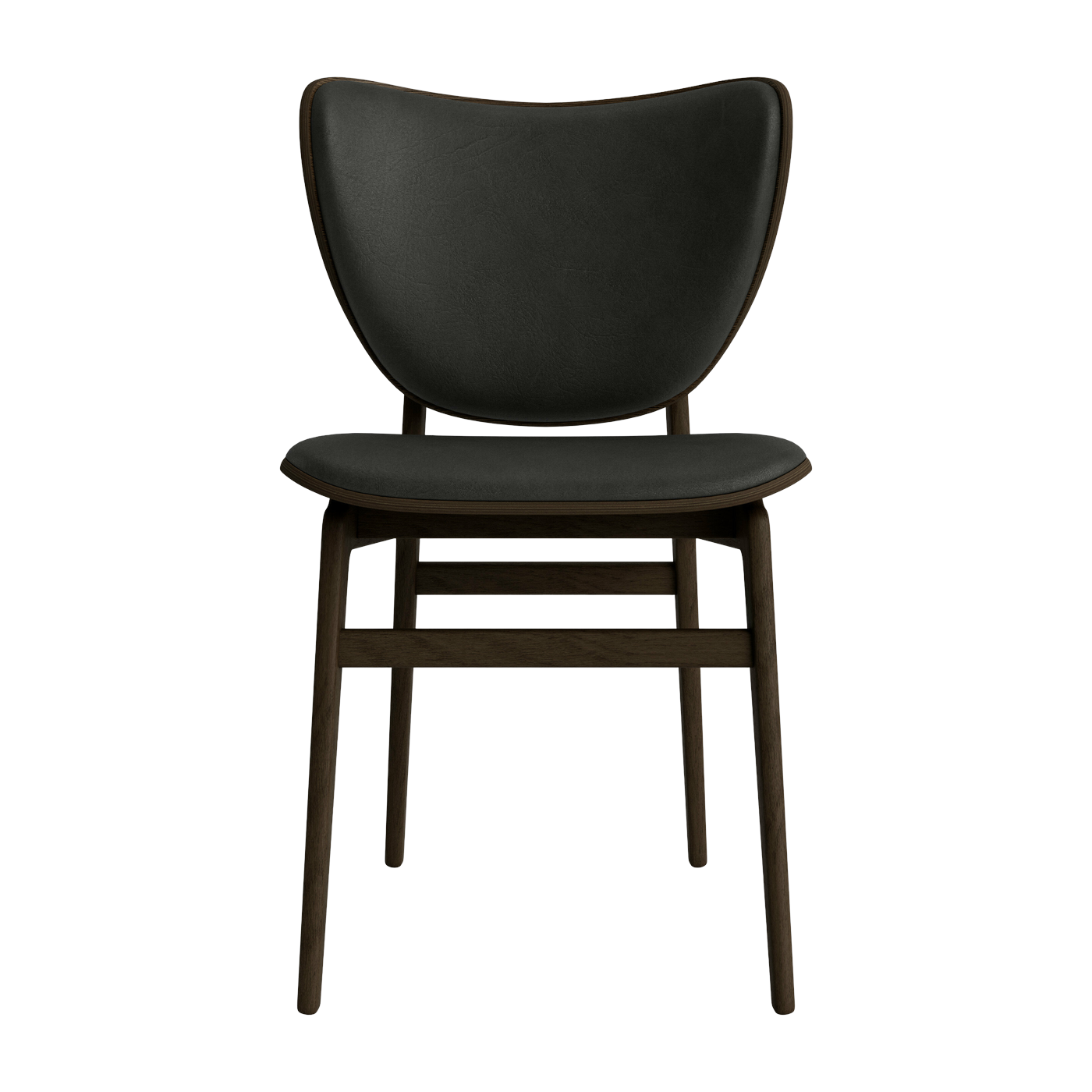 Sedia in rovere fumé con rivestimento in pelle color antracite Elephant - NORR11
