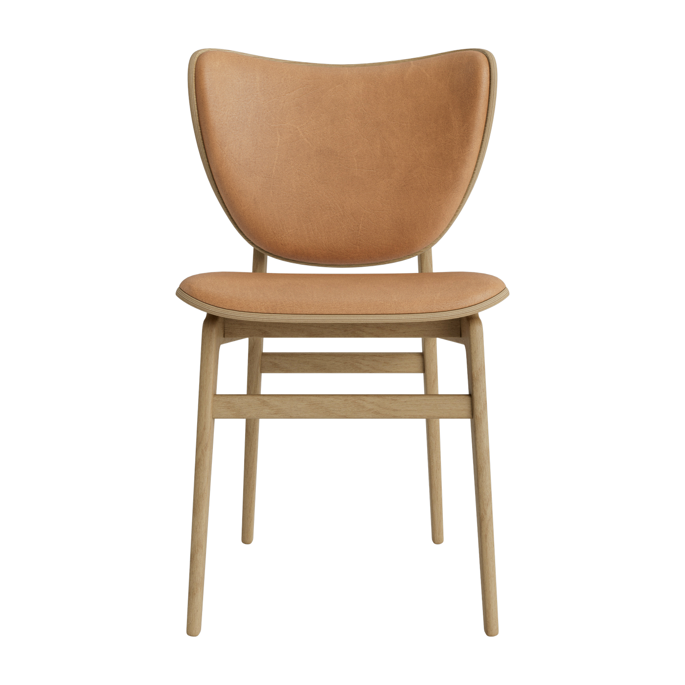 Sedia in rovere naturale con rivestimento in pelle color antracite Elephant - NORR11