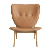 Sillón de roble natural con tapicería de piel de camello Elephant - NORR11