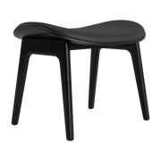 Lounge-Hocker aus schwarzer Eiche und anthrazitfarbener Lederpolsterung Elephant - -. NORR11