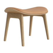 Lounge stool in natural oak and camel leather upholstery Elephant - NORR11