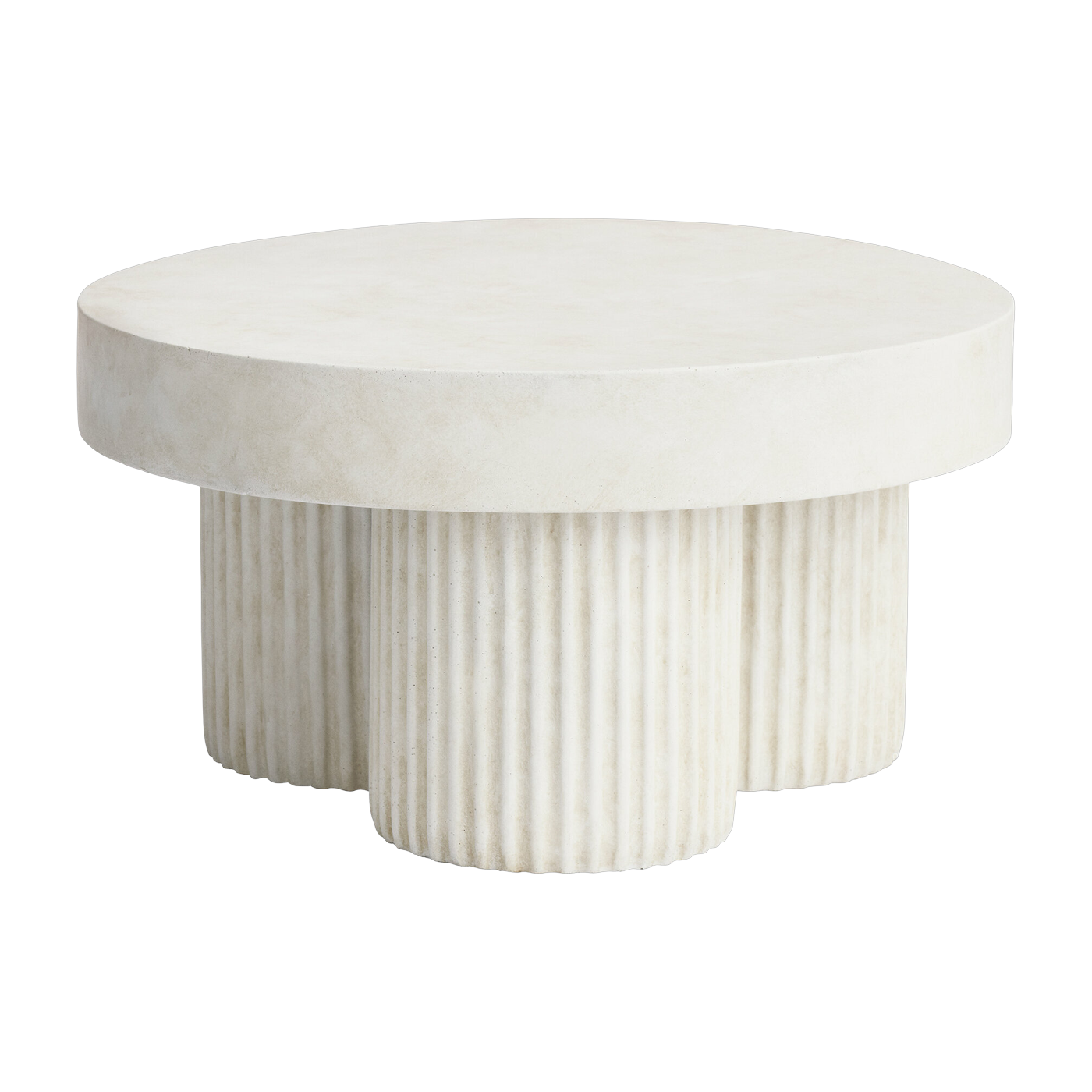 Table basse en fibre de béton blanche sur aluminium moulé 70x37cm Gear - NORR11