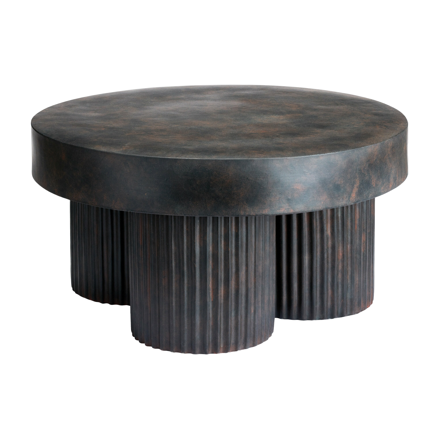 Table basse en fibre de béton marron sur aluminium moulé 70 cm Gear - NORR11