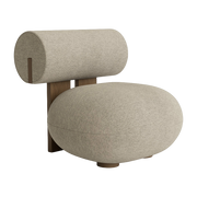 Poltrona Barnum Col 3 Hippo Lounge in rovere chiaro affumicato e rivestimento in tessuto loop - NORR11