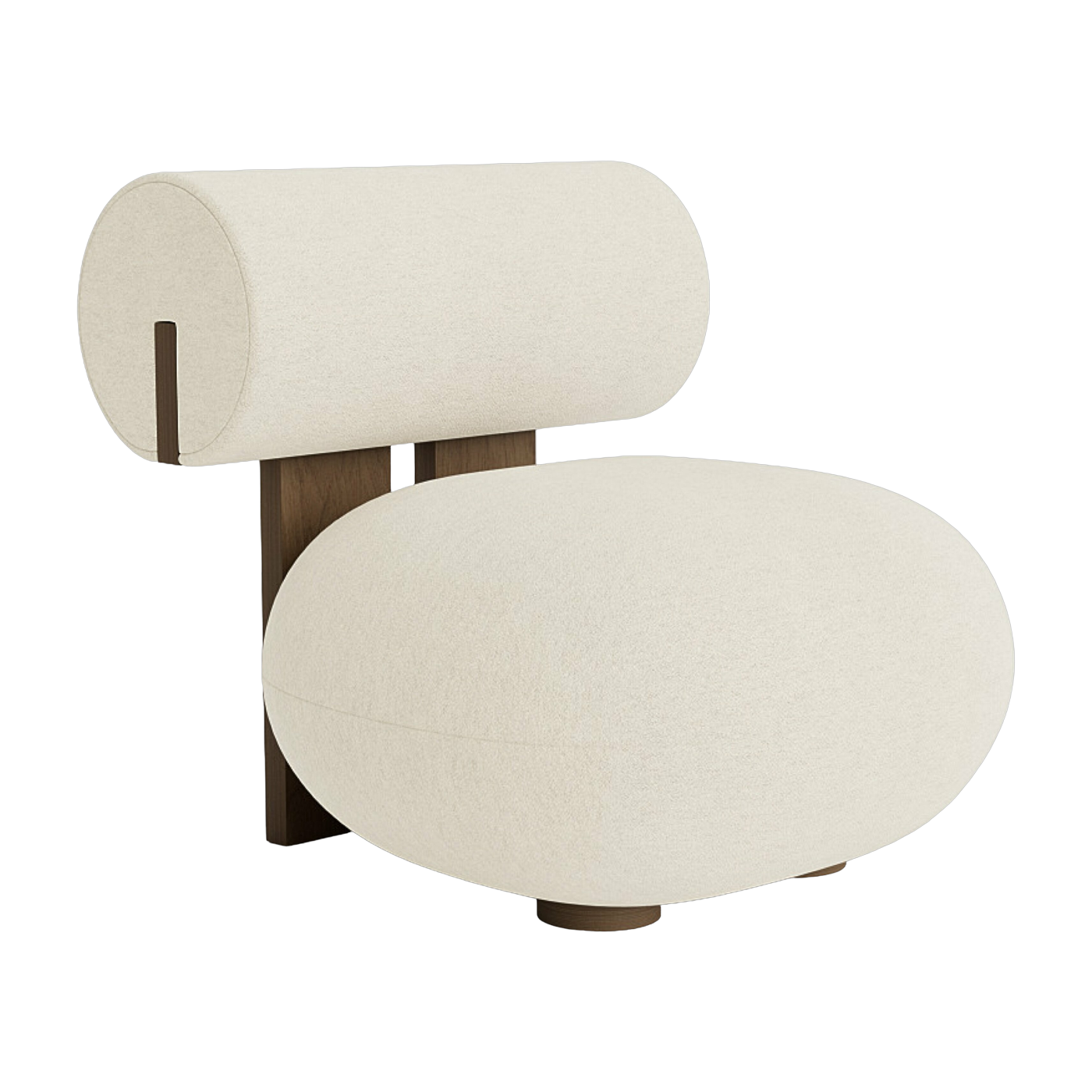Sillón de roble ahumado claro con tapicería de tela Barnum Col 24 Hippo Lounge - NORR11