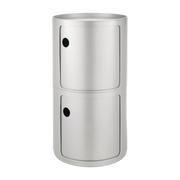 Silberner Aufbewahrungsturm mit 2 Schubladen Componibili Classic BIG - -. Kartell