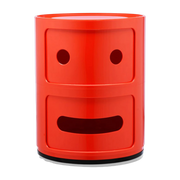 Table de chevet 2 tiroirs rouge Componibili Smile 2 - Kartell